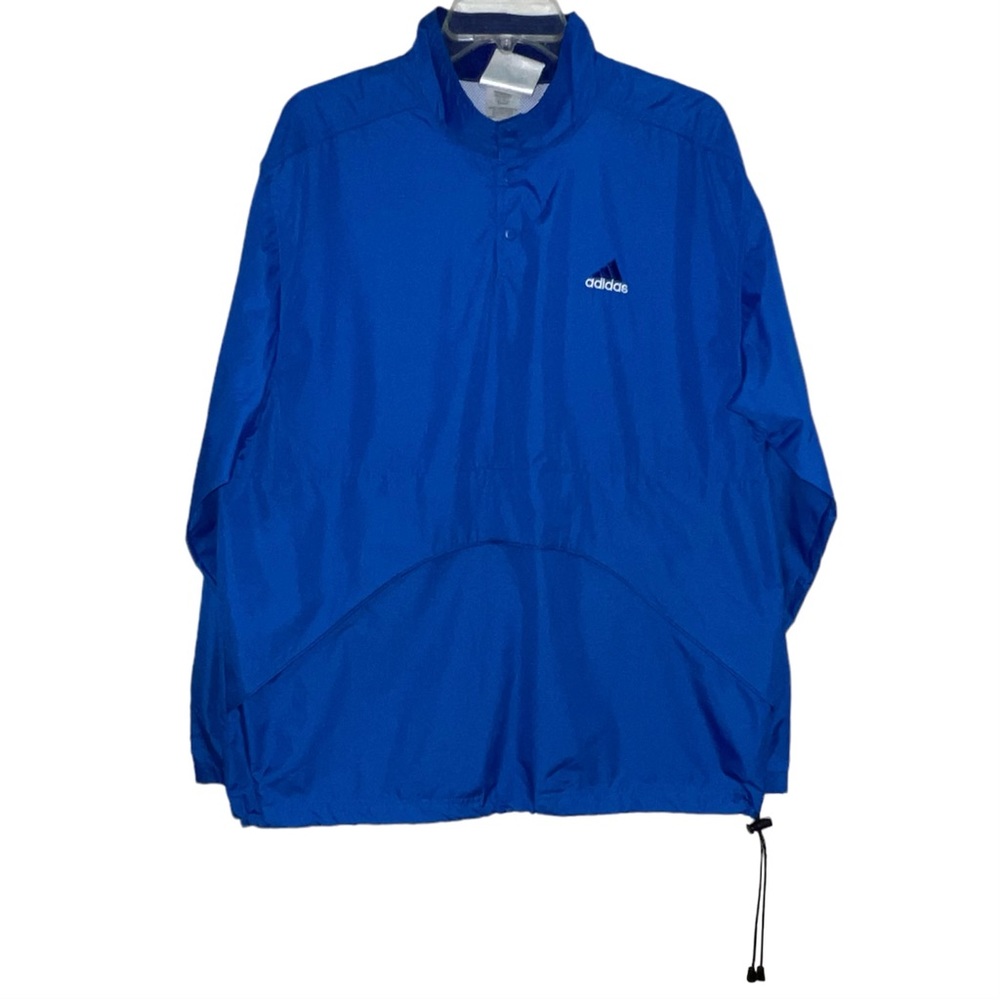 Adidas Men’s Vintage Blue Pullover Windbreaker Jacket Size M Pockets Vented